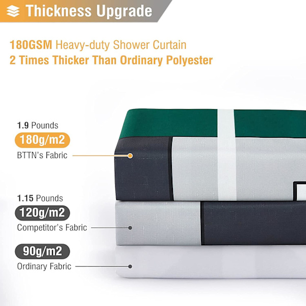 Stall Stof Bruseforhæng - 36x72 Tommer Lille Geometrisk Linned Tekstureret Vægt Klud Bruseforhæng Sæt Med 6 Kroge, Smalt Camper Moderne Polyester