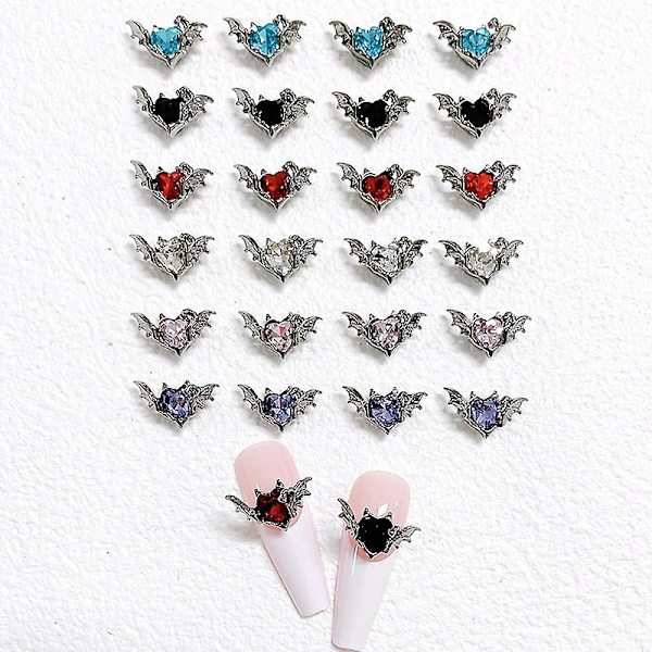 5 st kristall strass nagelkonst dekoration Halloween fladdermus nagel berlocker dekor Black