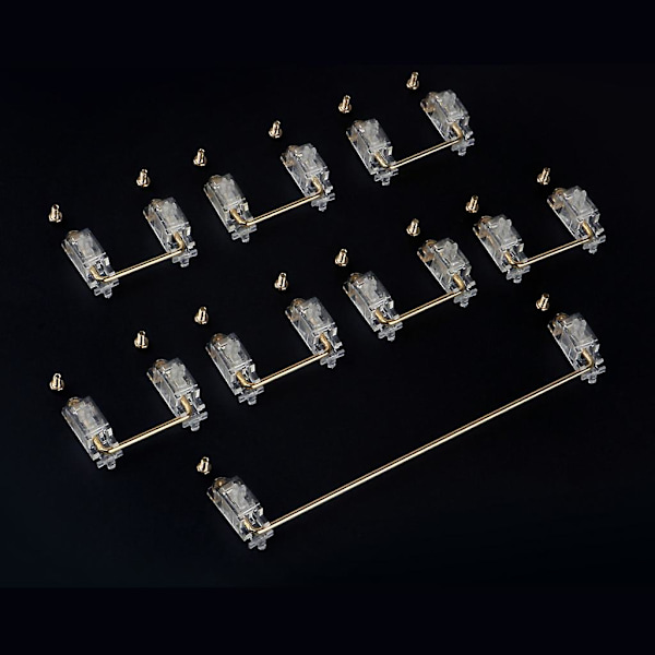 Skru inn 2u 6.25u Keycap stabilisatorer gjennomsiktig svart gullbelagt ledning
