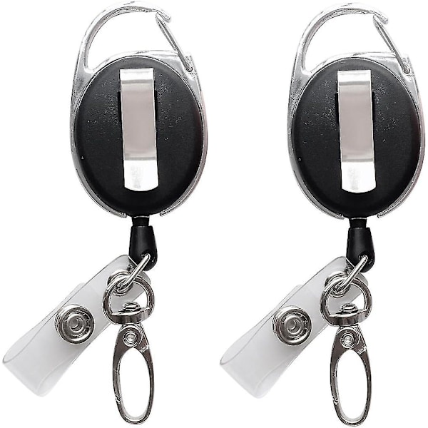 Retractable Badge Reel With Claw Clasp And Clip For Id Card Holders (2pack)