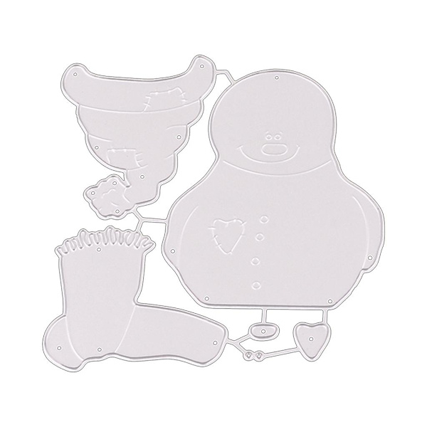 Jul Snögubbe Metall Skärmaskin Stencil Diy Scrapbooking Album Papperskort Mall Gjutform Prägling Hantverk Dekoration