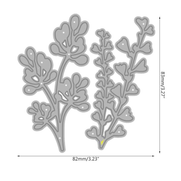Blomsterhjerteblade Planter Metal Skæredøre Prægnings Skabelon Diy Scrapbooking Hilsen Kortfremstilling Album Skabelon Dør Skåret Dekoration Håndværk