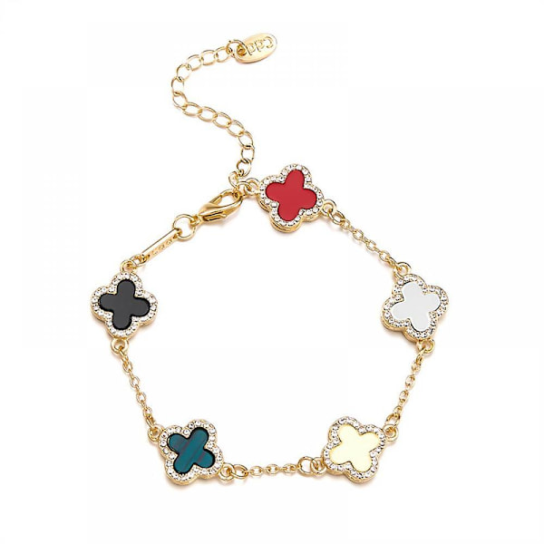Charm Charm Armband Fyrklöver Diamant Halsband Färgglad Jul
