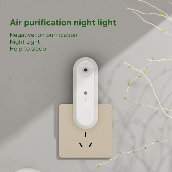 Luftrenser med smart sensor, LED-display, negativ ion-generator - fjerner røg og formaldehyd - 100-240V EU-stik