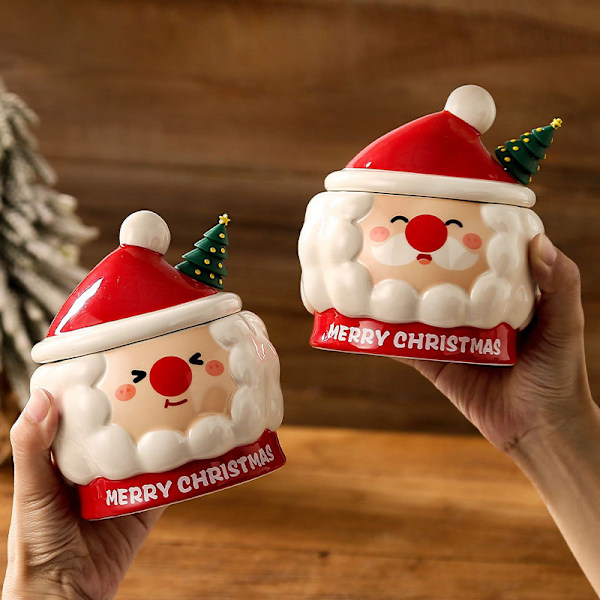 Joulukuppi Luova Joulukuppi Joulupukki Kuppi Kansi Lusikka Kuppi Matkamuisto Vesi Kuppi Lahja Käsinmaalattu santa claus mixed color 1 box 48 pcs 301-400ml