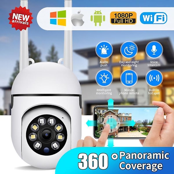 3MP IP-kamera 5G WiFi Övervakningskameror HD 1080p IR Fullfärgs nattseende Säkerhetsskydd
