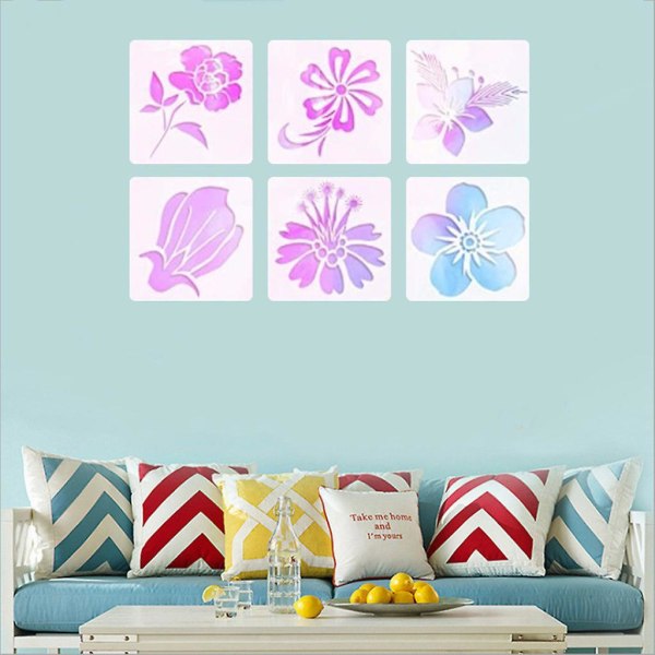 15 st kreativa blommålningsschabloner återanvändbara DIY graffiti för DIY-hantverk