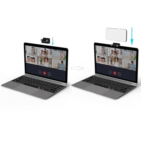 Anti Mobiltelefon Holder Til Laptop Webcam Mobil Stand Continuity Camera Mount Kickstand Sølv