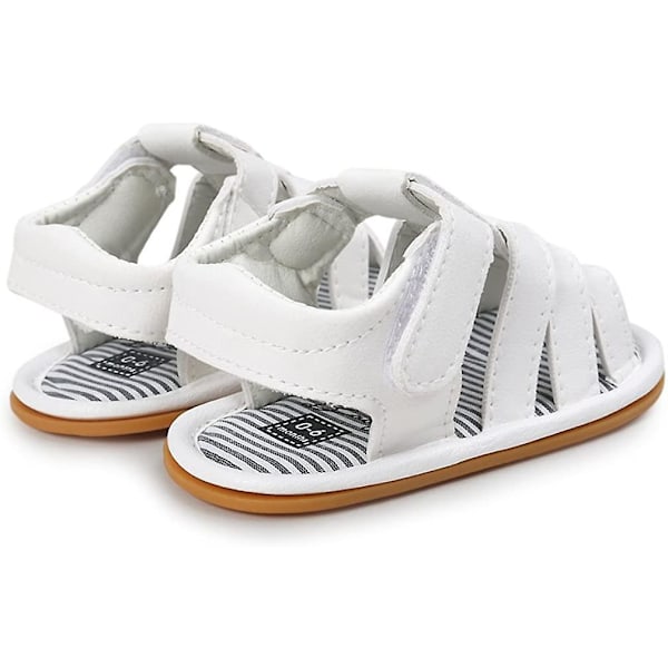 Baby Boys Girls Sandaler Pu Lær Gummisåle Sklisikre Småbarn Sommersko white 0-6 months infant