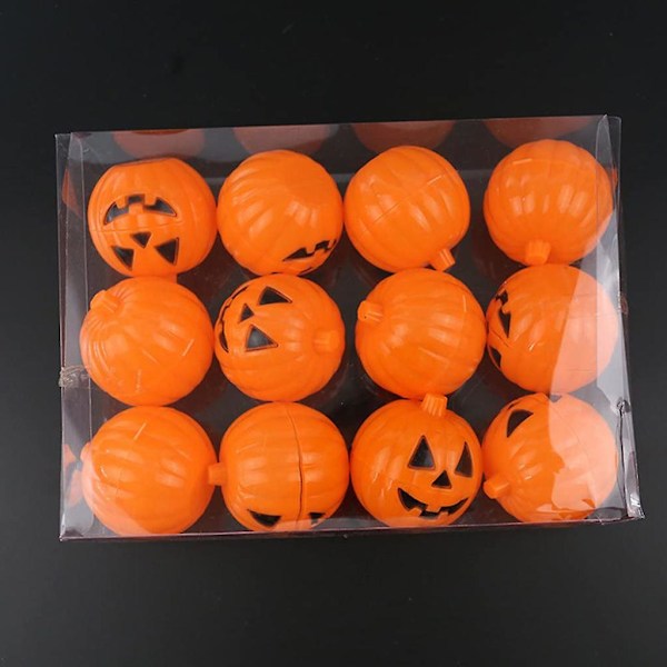 12 st Halloween Pumpa Forma Mini Förvaringslåda Plast Godis För Väska Kakor Behållare Fest Present Trick Leksaker Hållare Pro