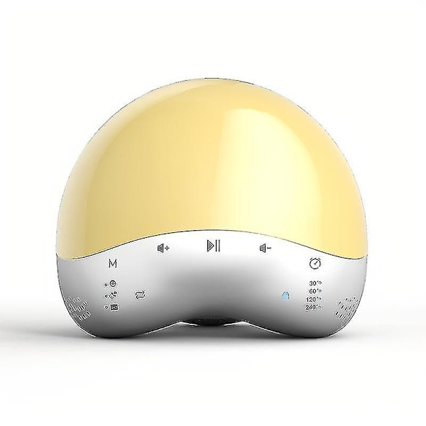 Barnsängslampa Baby Ljudmaskin Vitbrusmaskin 25 Lugnande Ljud Sömn RGB Färgväxlande Maskin App & Röststyrning Bärbar Lampa Timer