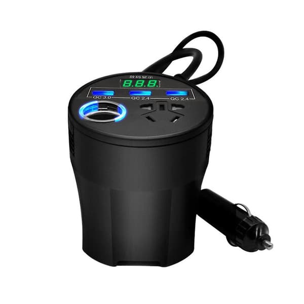 Biliginverter 12v/24v Til 220v Husholdningsstrømomformer Multifunksjonell Bilstikkontakt