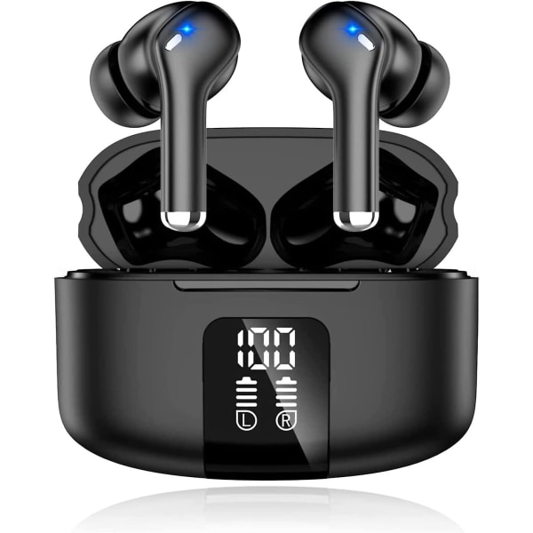 Bluetooth hörlurar, trådlösa Bluetooth 5.3 Sport In-ear-hörlurar, Enc brusreducering, Hifi-stereo, LED-skärm