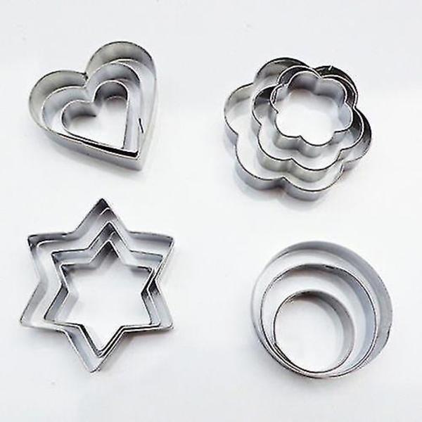 2 X 12 X Kjøkken Rustfritt Stål Kake Cookie Stekt Egg Fondant Mold Sugarcraft Cutter