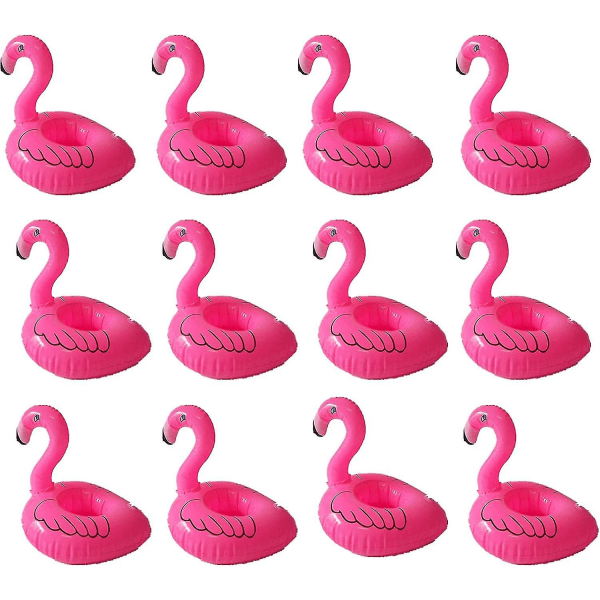 Pink Flamingo 10 kpl juoma-altaan kelluke, puhallettava kelluva juomapidike, Coke Cup -teline, CAN -allas uimakellukkeet vesihauskoihin lasten kylpy, lapsilepakko
