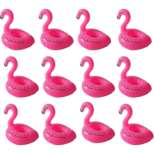 Rosa Flamingo 10 st Drink Pool Float, Uppblåsbar Flytande Dryckeshållare, Kan Coke Cup Stand Station Pool Simma Floats För Vatten Kul Barn Bad, Barn Bat
