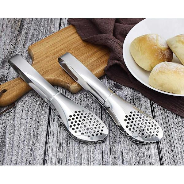 Sæt med 2 rustfri stål madtænger 9\" Buffet Flip Flops Sølv