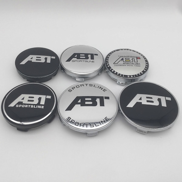 4 stk. 56mm 60mm 65mm 68mm Abt Bil Hjul Center Hub Cap Badge Støvbeskyttende Dæksler Emblem Sticker Bil Styling 56mm silver cap1