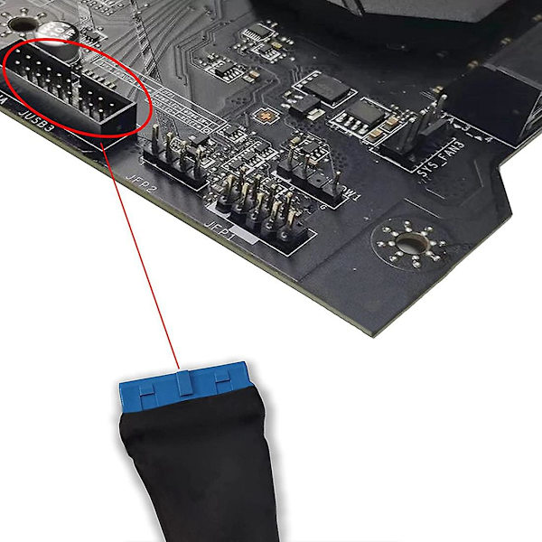3 stk. USB 3.0 header-forlængerkabel, 19/20-bens 1 til 2 Y-splitter intern forlængeradapter Diy