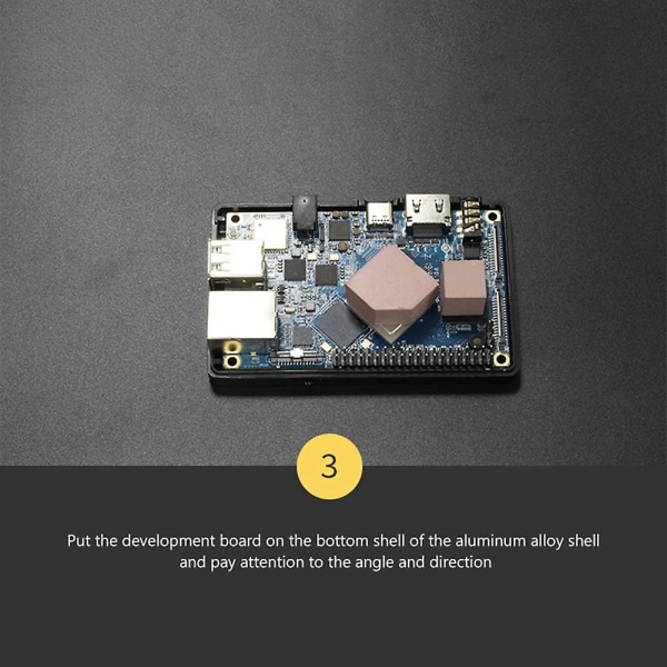 For Orange Pi 4/4b Aluminiumlegering Beskyttende Etui + Termisk Ledende Klæbemiddel Til Orange Pi Udvikling