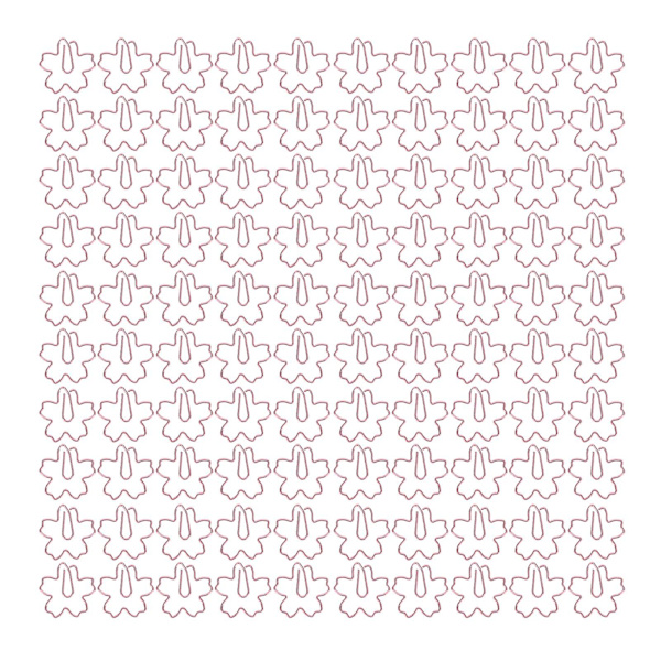 100 stk. Sakura-formede metalliske papirclips - skridsikre, rustfri - kontorartikler