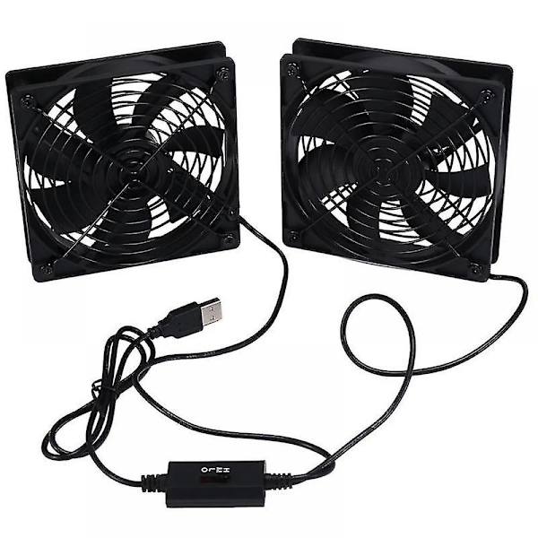 Black Friday 120mm 5v USB-drevet PC Router-blæsere med hastighedsregulator Høj luftstrøm Køleblæser Kompatibel Router-tilstand