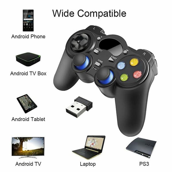 Gamepad 2.4g for Smart TV Box, for Switch tilbehør, for Raspberry Pi 4, for Ps3