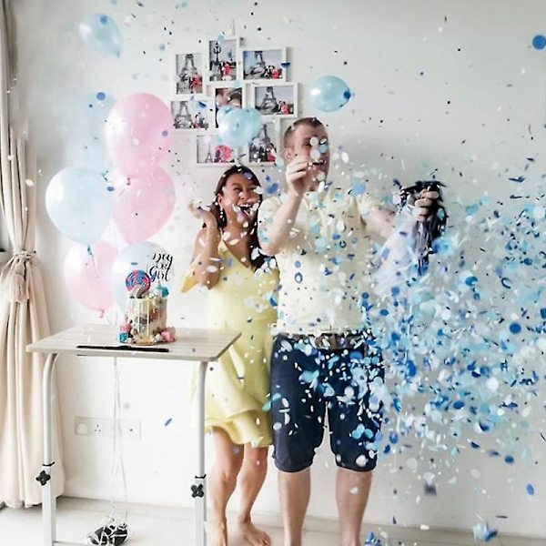 Gigant sorte lateksballonger gutt eller jente kjønnsavsløring ballong babyshower konfetti ballonger fest