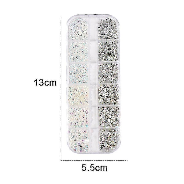 Nagelkonst Rhinestones runda kristaller glas flatback för DIY smyckestillverkning style 2