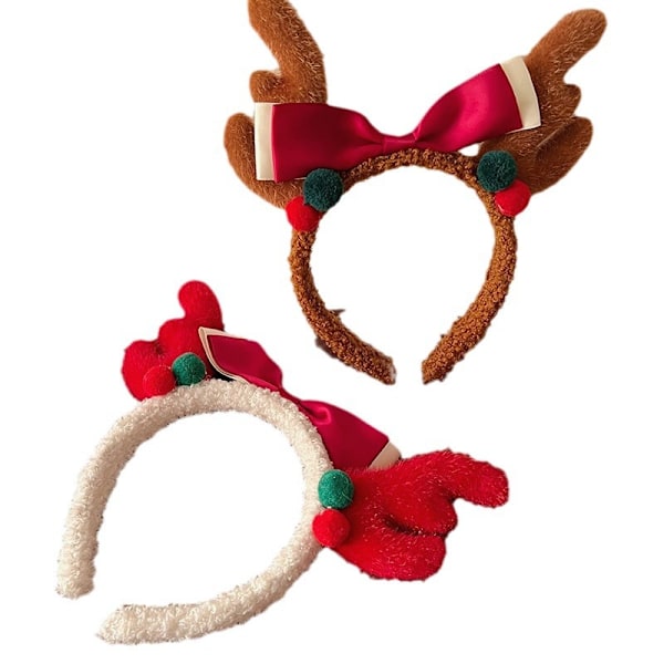 Sööt Plush-hirven pääpanta naisille joulumekkoon, korkea kallohirven pääpanta, piparkakkumies, syksy ja talvi, kasvojenpesu hiusneula santa claus