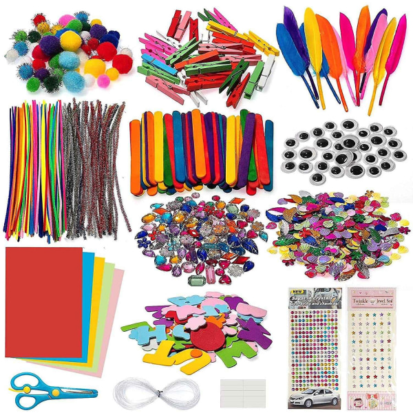 Piberensere Håndværkssæt 1200+ stk. DIY Kids Piberensere Håndværkssæt, Kids Craft Kit, Pædagogisk Su