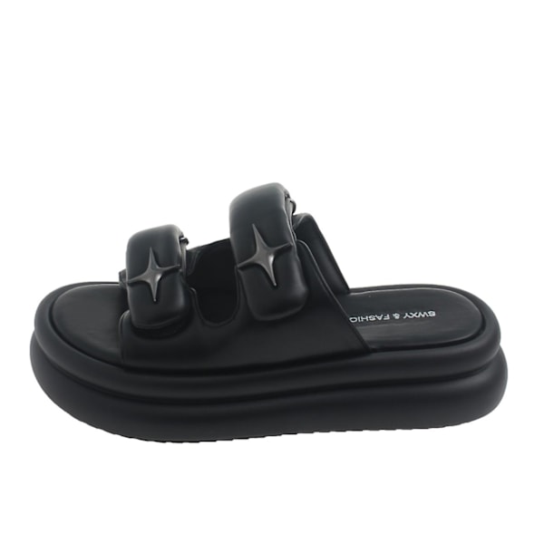 Læder Platformsandaler Og Sandaler black 36