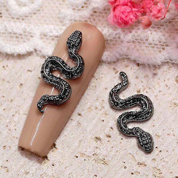3d Slange Negle Charmslegering Slange Bølge Krystal Rhinestones Negle til Neglekunst Dekoration Diy