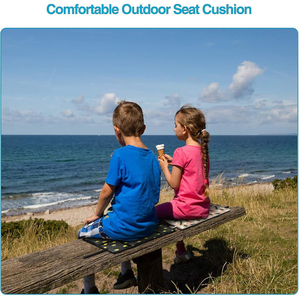 2 termiske seteputer utendørs sammenleggbare, sitteunderlag utendørs barnesetematte, vanntett lekeplassmatte