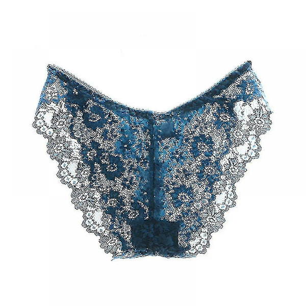 Womens Sexy Underwear Lace Panties High Waisted Plus Size Ladies Brief For Women-blue-xxl