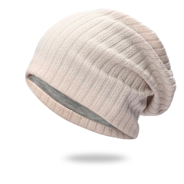 Strikket lue Cap Myk Og Anti-strø Hår Ensfarget For Unisex Lys Brun