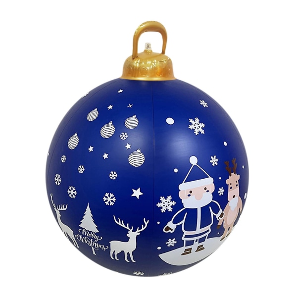 Julepynt 60 cm Utendørs juleoppblåsbar dekorert ball gigantisk juleoppblåsbar ball juletrepynt med lampe