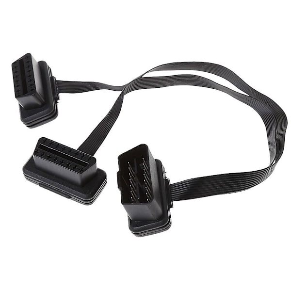 16 Pin Obd2 Hann til Dobbel Hunn Splitter Flat Tynn Y-kontakt Forlengelseskabel