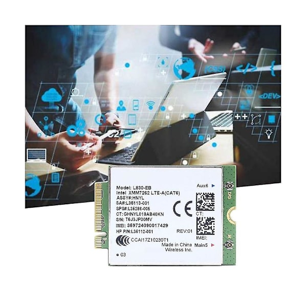 L830 - Wifi-kortti + 2 antennia 4G LTE L830 L35286-005 LTE-moduuli Cat6 300 Mbps 640 650 G5 840 846 850
