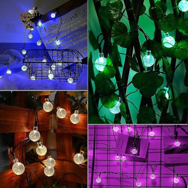 50 Led Solar Fairy Lights Outdoor, 7m Colorful Outdoor Crystal Ball Fairy Lights, Vedenpitävä väriä Vaihteleva Fairy Lights Valaistus Puutarha Puille Pat