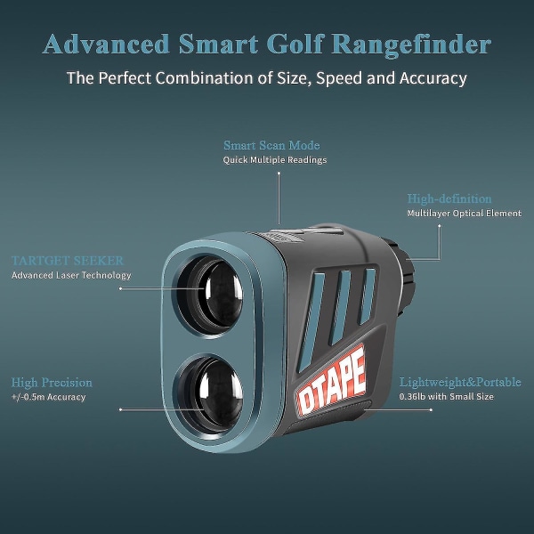 Professionell golfavståndsmätare Dt600 med intelligent skanningsläge för lutningsmätning, utomhus Handhållen laseravståndsmätare med hög precision, hållbar R