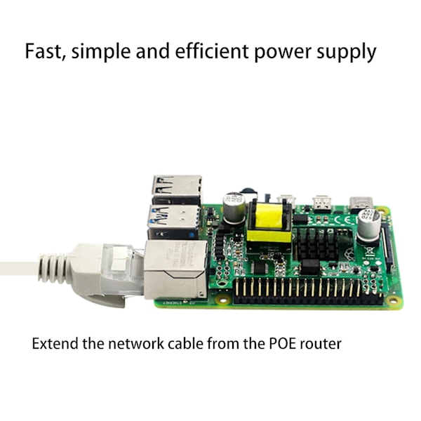 5V PoE Pihat 802.3af Ethernet Strømforsyningsmodul til Raspberry Pi 3b+ Rpi 4b