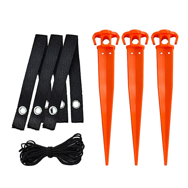 Multifunktionelle rustfrie orange plastpinde til plæne, gård og havepæle, ankre til plantesupport, fastholdelse af telte, spilnet, regnduge, gard