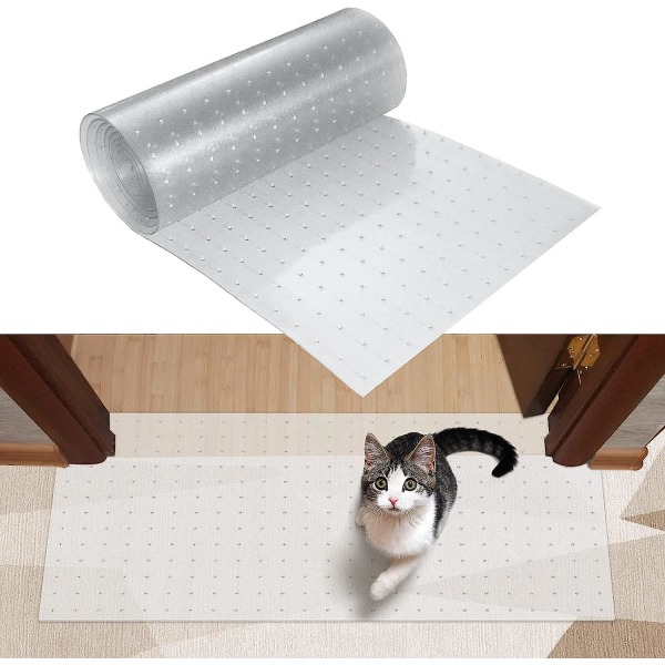 Tæppebeskyttelse til katte, slidstærkt plastik ridsebeskyttelsesfilm til tæpper/gulv/soveværelse/dør/veranda, forhindrer tæpper i at ridse/slides