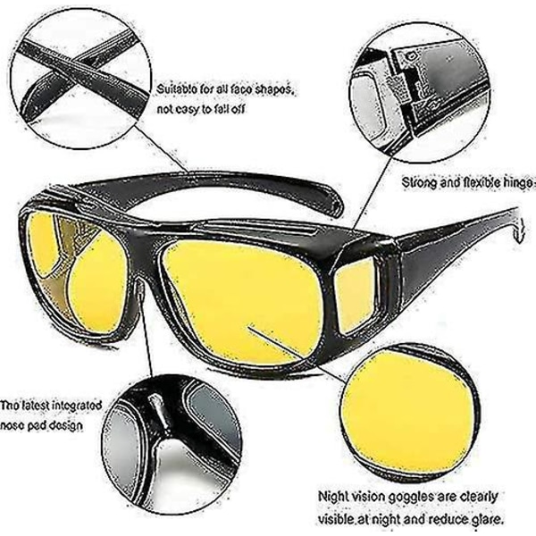 Hd Vision Goggles Anti-glare Polariserte Solbriller Menn/kvinner Kjøring Briller Solbriller Uv-beskyttelse Alle Sykler & Bilførere -(gul-svart), 2 Pa