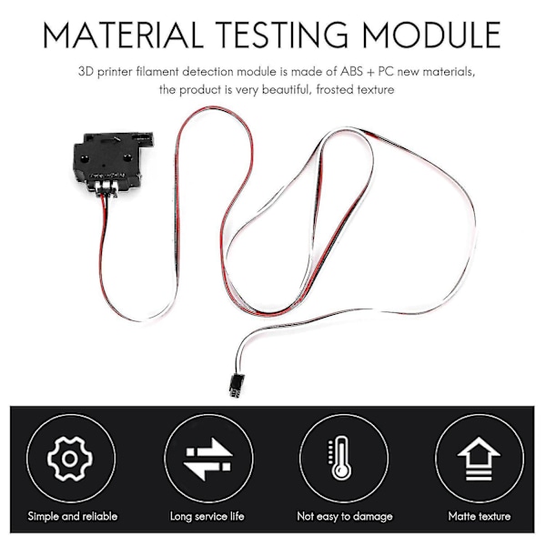 3D-printer filament detektionsmodul med 1 m kabel Runout sensor Material Runout detektor til 3 Cr