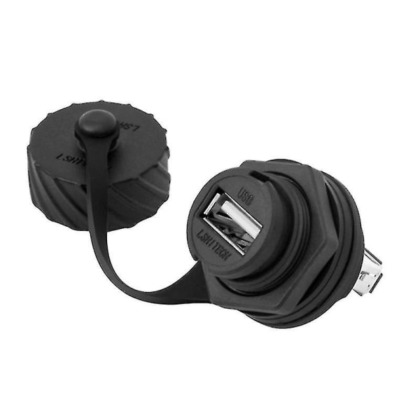 USB 2.0 3.0 honuttag Plugg Panelmonterad Adapter Direkt vattentät kontakt med cap