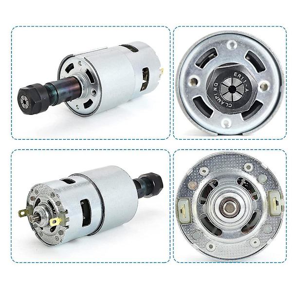 DC Motor CNC 775 Spindelmotor 100W 12-24VDC 20000RMP + ER11 Spændebøsning til DIY Mini CNC 3018 3018Pro 3