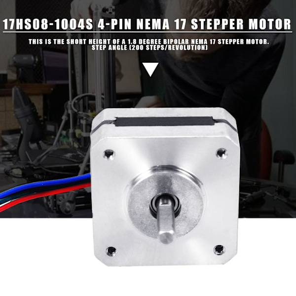 2 stk. 17hs08-1004s 4-tråds Nema 17 Stepper Motor 20mm 1a 13ncm(18.4oz.in) 42 Motor Nema17 Stepper Til