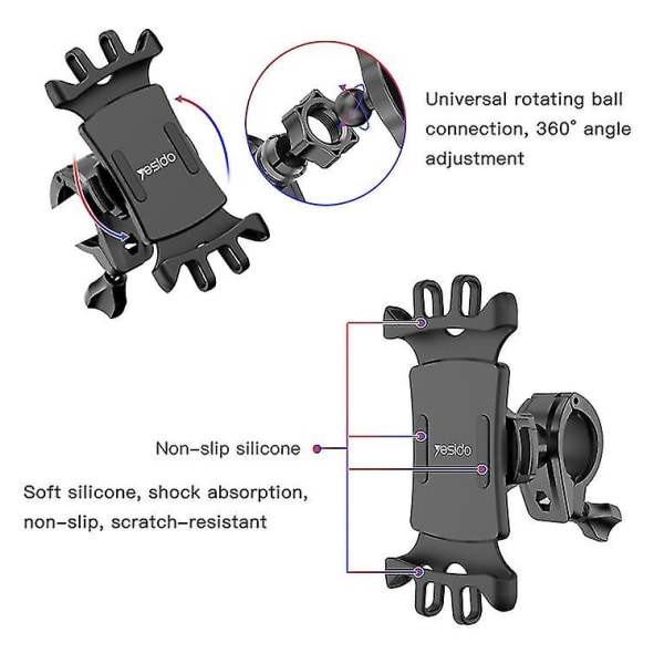 Avtakbar Base Sykkeltelefonholder Universal Motorsykkel Sykkeltelefonholder